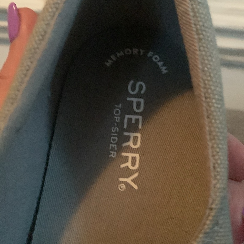 Sperry Women's Gray Canvas Sneakers - Picture 4 of 5